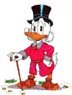1971 Ford Ranchero - A cartoon depiction of Scrooge McDuck, the wealthy duck character, standing with a cane and wearing a formal outfit.