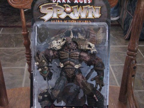 1991 Ford Bronco - Spawn action figure from the Dark Ages line is shown in its original packaging.
