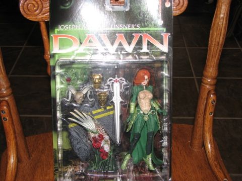 1991 Ford Bronco - This is packaging for a Dawn action figure, the character and various accessories like a sword and skull.