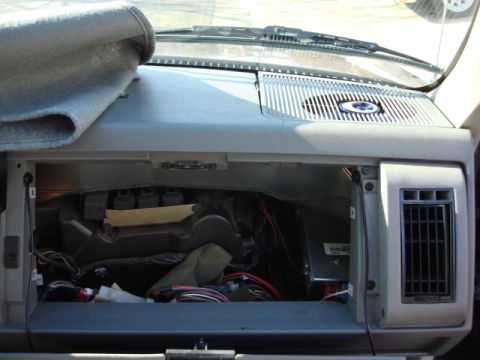 1983 Ford Bronco - in this picture you can see i followed the stock wire loom. the dash had broken so much i had the not use the speaker cover or trim it to a…