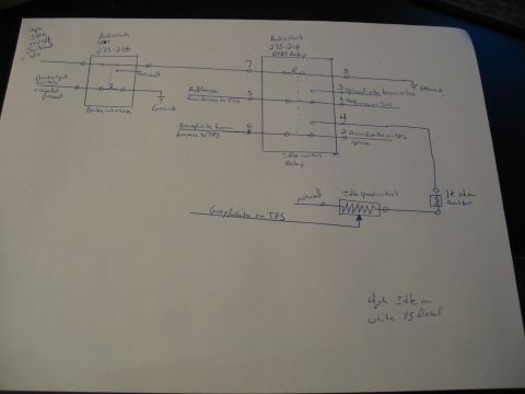 1995 Ford C-350 (Centurion Conversions) - This is a hand-drawn electrical schematic detailing the idle control system of a vehicle.