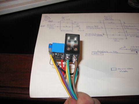 1995 Ford C-350 (Centurion Conversions) - A close-up shows a wiring harness connected to a schematic diagram, with handwritten labels and notes indicating electrical connections.