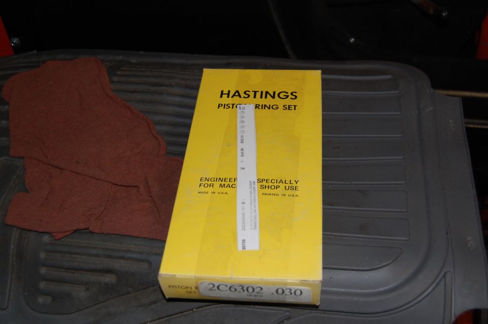 Yellow box of Hastings Piston Ring Set with part number 2C6302 .030