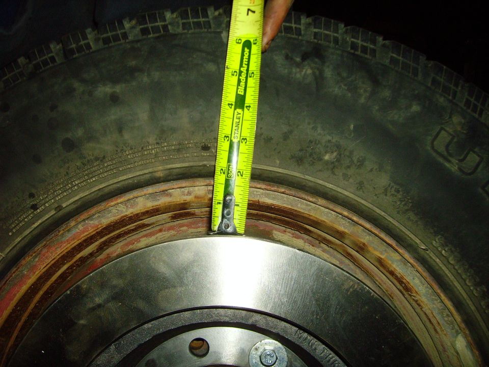 Tape measure on tire sidewall