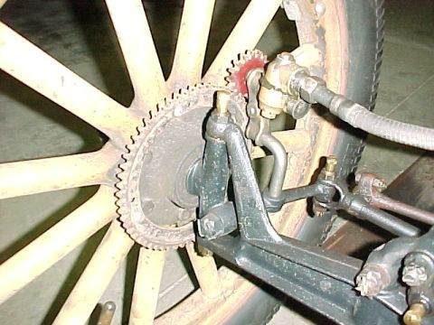 1913 Ford Model T - Rear axle and wheel assembly detail, likely from an early automobile.