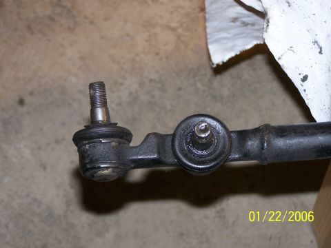 1988 Suzuki Samurai - Close-up of a vehicle's drag link end, showing the ball joint and threaded stud. The date 01/22/2006 is visible.