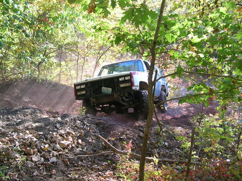 1975 Chevrolet Blazer - goin' up a red dirt hill in snowball