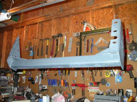 1990 Ford Bronco - My first attempt at a new tranny cross member, formerly Josh's trailer hitch. It's a great design and very strong, but unfortunately it pro…