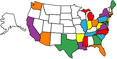 1978 Ford F-250 - A map of the United States shows various states colored in different hues, including Alaska.
