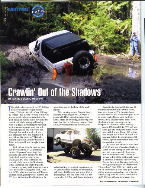 1995 Ford Bronco - Writeup in Bronco Driver Mag