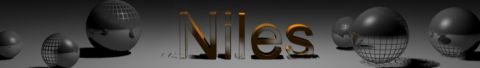 1996 Ford Taurus - 3D text art spelling 'Niles' is displayed with reflective spheres.