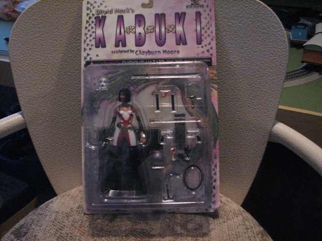 Action figure of Kabuki in packaging, with accessories