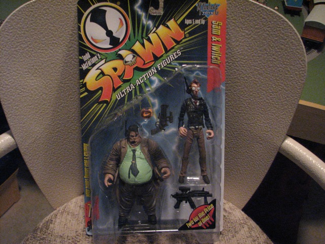Spawn action figures of Sam & Twitch in packaging