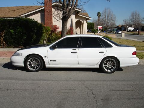 1991 Ford Taurus - This white sedan, likely a 1992 model, has a black hood and aftermarket wheels.
