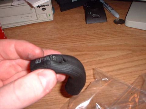 1996 Ford Taurus - Close-up of a damaged rubber hose with visible part number '03-346'.