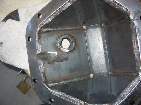 1995 Ford Bronco - had to grind a little out of the 3/8th's cover to clear the ARB line.