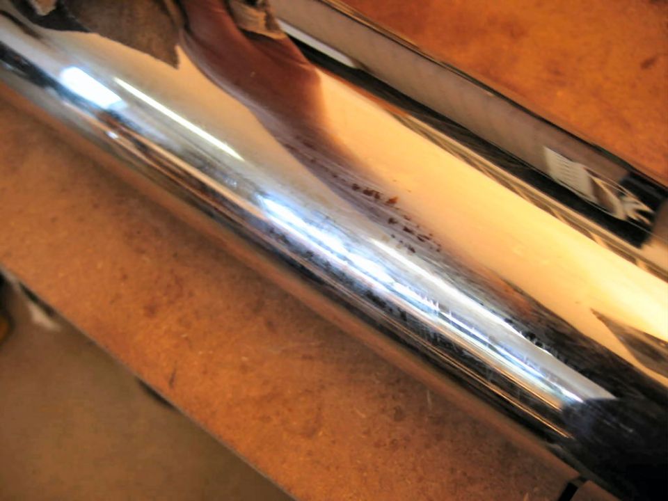 Chrome trim with rust spots