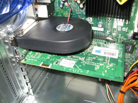 1988 Ford Bronco - Internal view of a computer system, highlighting the graphics card and cooling fan assembly.