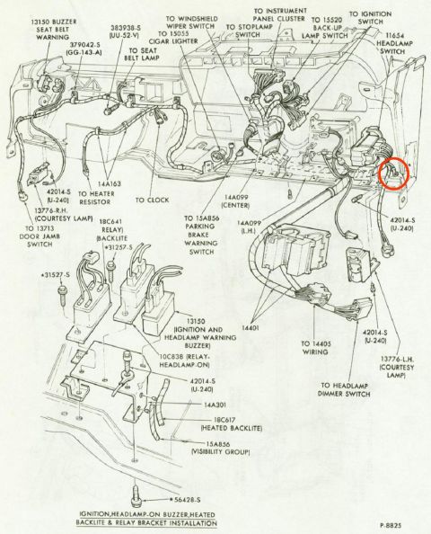1972 Ford Ranchero - 72-73 Dash Wiring