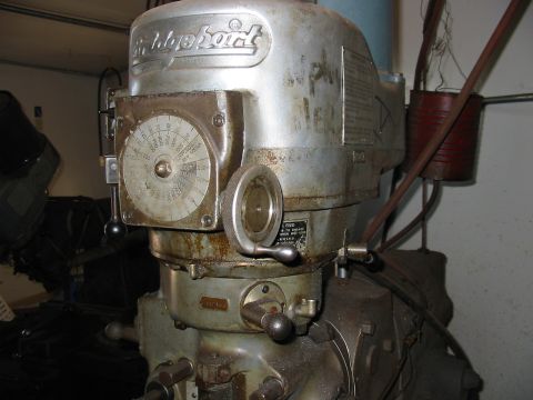 1993 Ford Taurus - Close-up of a Bridgeport milling machine, showing its operational controls and branding.