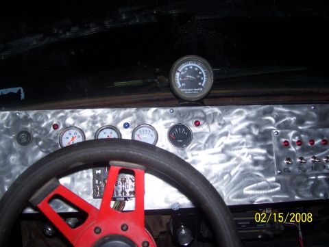 1978 Ford Bronco - Aftermarket gauges and switches installed on a custom dashboard, dated 02/15/2008.