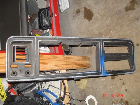 1979 Ford Bronco - This dashboard trim piece shows openings for vents and instrumentation.