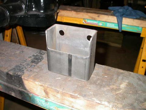 1990 Ford Bronco - My first attempt at a foot to mount the tranny to the new cross member. Very similar to what some other guys are using. Ultimately I didn't…
