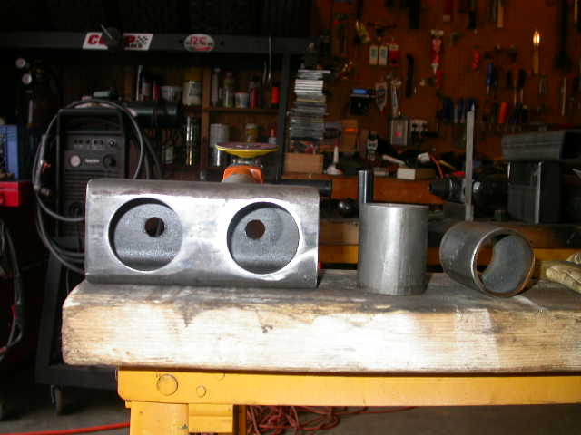 The new foot is made out of 2 1/2" box tubing with a 1/4" wall.  I didn't want it to fill up with water and mud, so I welded in a couple DOM tubes, and then capped the ends.