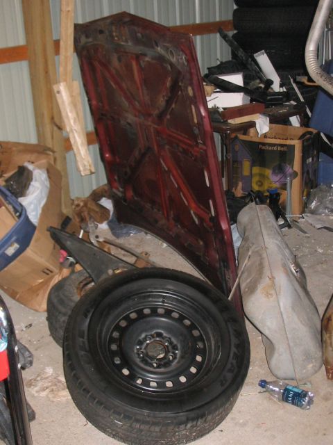 1979 Ford LTD - Hood, fuel tank, and wheel. I got this set of '98 cop wheels, complete with good used Eagle RS-A tires, for $200 from a Crownvic.net member…