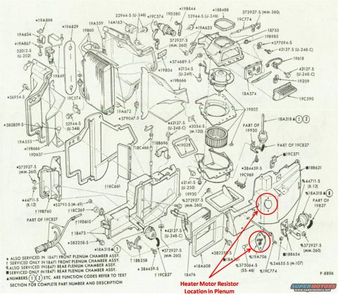 1972 Ford Ranchero - AC Plenum with resistor location