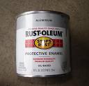 1991 Ford Bronco - A can of Rust-Oleum protective enamel paint is shown against a textured background.