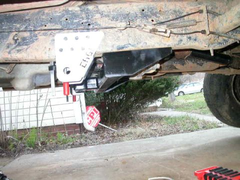 1990 Ford Bronco - New cross member mounted under the truck, and the radius arm mounts are mocked up for mounting.