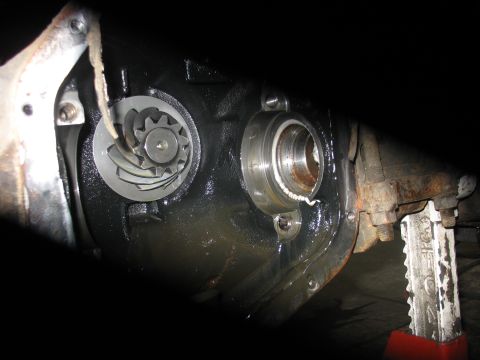 1995 Ford C-350 (Centurion Conversions) - This image shows the internal components of a vehicle's differential housing, including gears and a bearing race.