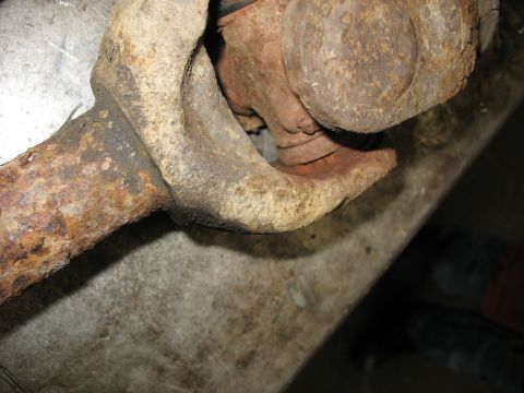 1995 Ford C-350 (Centurion Conversions) - This heavily corroded U-joint is part of a vehicle's driveshaft.