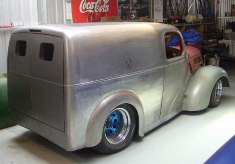1969 Lincoln Continental - Unfinished panel van with a custom build, viewed from the rear three-quarter angle.