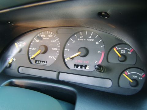 1996 Mercury Grand Marquis - The instrument cluster of a 1996 Mercury Grand Marquis displays mileage, RPM, and other vital information.