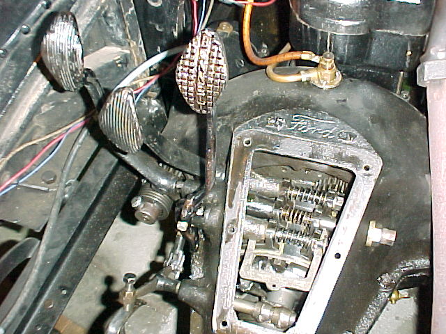 Pedal installed. Note the band clamp is still in place and there is no key in the ignition!