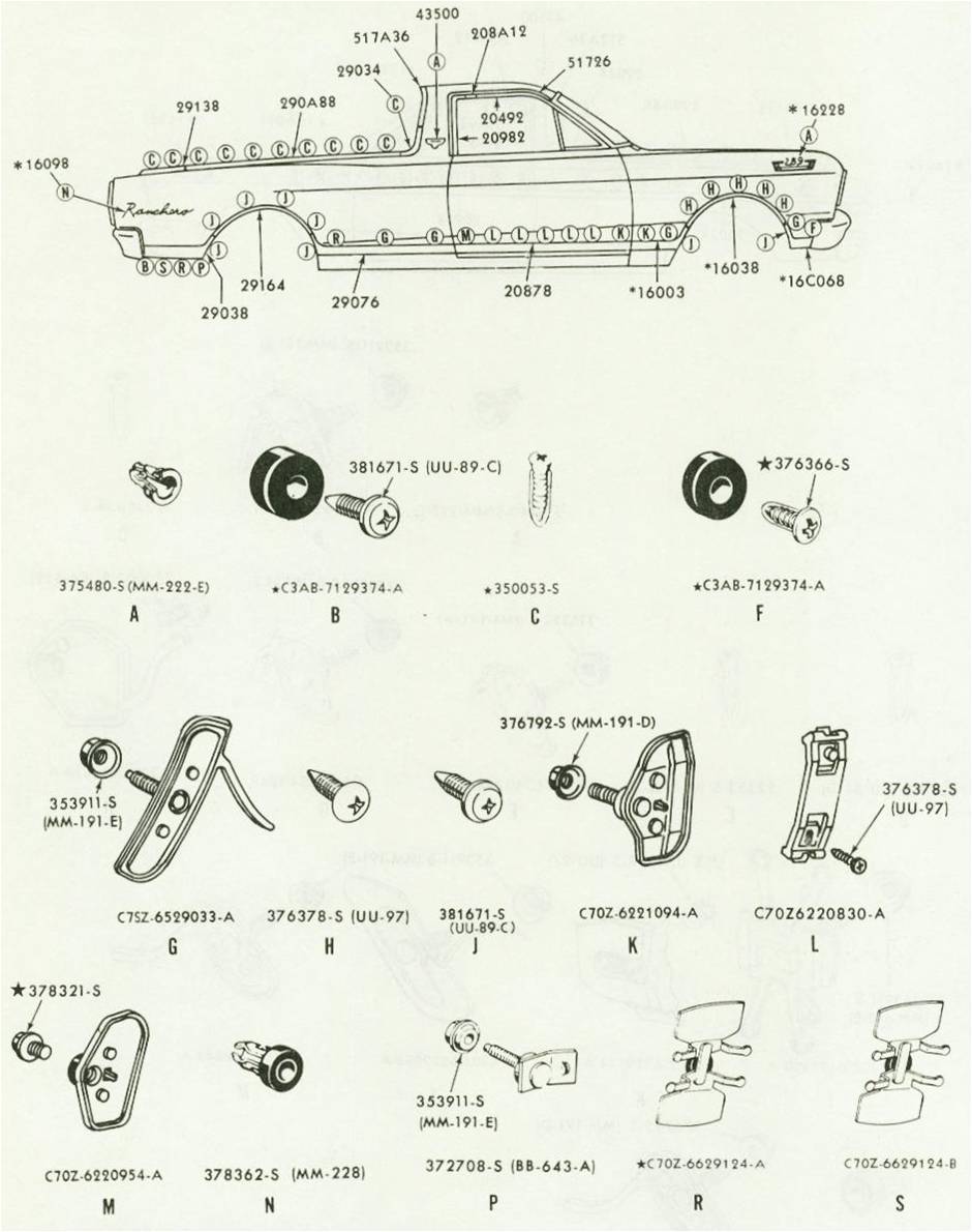 65-67 Trim Fasteners