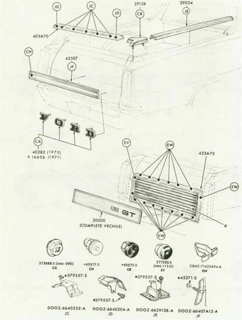 1972 Ford Ranchero - 70-71 Trim Fasteners