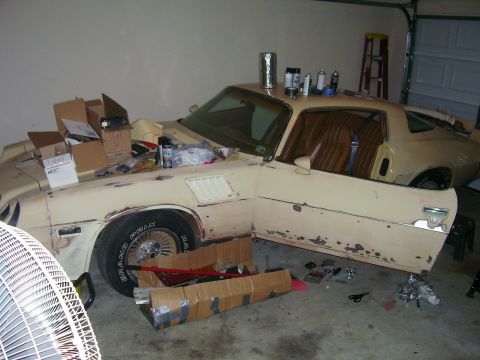 1979 Chevrolet Camaro - This 1979 Chevrolet Camaro is undergoing some work in a garage setting.