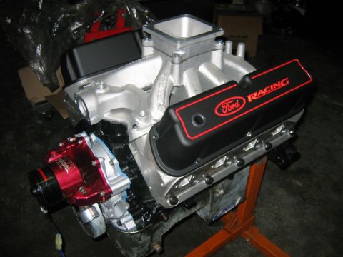 1992 Ford Mustang - Close-up of a Ford Racing engine valve cover, part of a custom engine build.