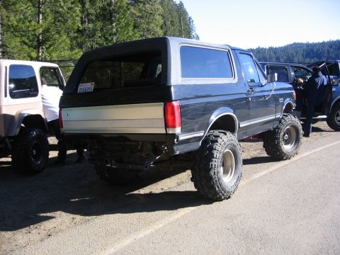 1989 Ford Bronco - Modified 1989 Ford Bronco with lifted suspension and large off-road tires.