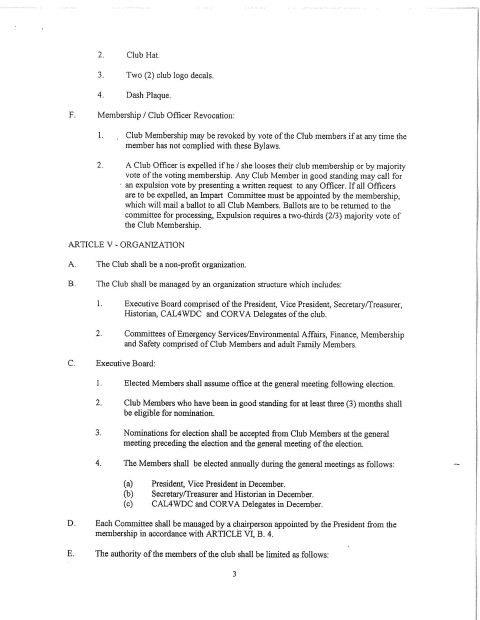 1967 Ford Bronco - This document appears to be bylaws or club rules, with a SuperMotors.net watermark at the bottom.