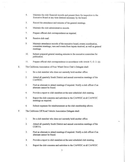 1967 Ford Bronco - This document outlines the bylaws and meeting procedures for a car club, including delegate responsibilities.