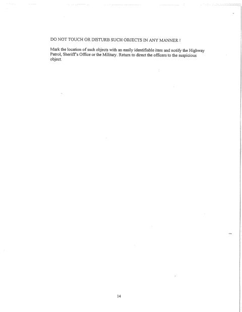 1967 Ford Bronco - This document provides instructions for handling suspicious objects and includes a page number and website address.
