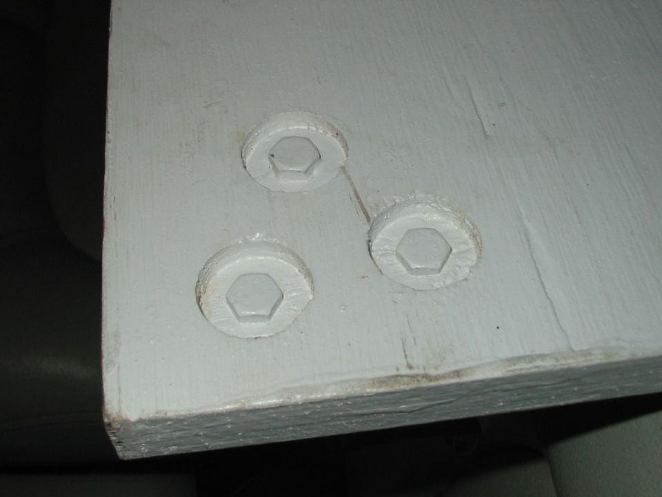Back rod holder stand showing bottom view of countersunk bolts for smooth bottom.