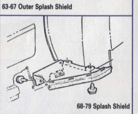 1977 Chevrolet Corvette - Diagram shows a splash shield for 1968-1979 vehicles, not a 1977 Chevrolet Corvette.