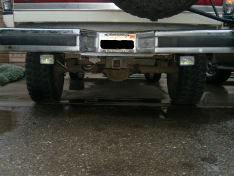 1989 Ford Bronco - Rear view of a 1989 Ford Bronco, showing the bumper, reverse lights, and a California license plate.