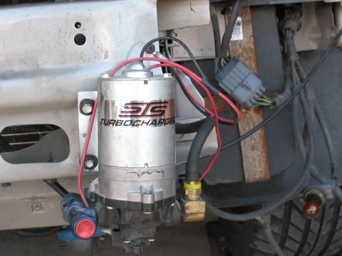 2001 Pontiac Trans Am - A close-up view of an STS Turbocharger component, showing its wiring and connections.