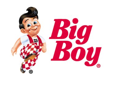 1990 Ford Bronco - Big Boy restaurant logo showing its mascot in red checkered overalls beside the red Big Boy wordmark.